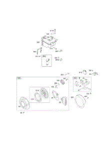 Electric Starter, Muffler Groups parts for Briggs & Stratton Engine 12E494-0110-E1 from AppliancePartsPros.com