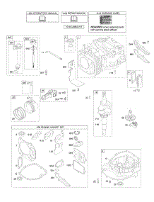 Camshaft, Crankshaft, Cylinder, Engine Sump, Lubrication, Piston Group parts for Briggs & Stratton Engine 12E602-0136-B1 from AppliancePartsPros.com