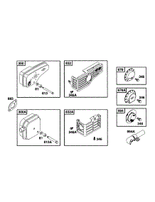 Muffler Grp parts for Briggs & Stratton Engine 12E702-0712-01 from AppliancePartsPros.com