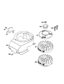 Blower Hsg, Flywheel, Screen parts for Briggs & Stratton Engine 12E702-2607-01 from AppliancePartsPros.com