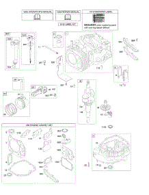 Camshaft, Crankshaft, Cylinder, Engine Sump, Lubrication, Piston Group parts for Briggs & Stratton Engine 12F612-0115-B1 from AppliancePartsPros.com