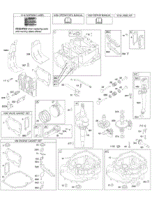 Cams, Crankshaft, Cylinder, Engine Sump, Kit / Gaskets, Lubrication, Piston Group, Valves parts for Briggs & Stratton Engine 12F802-1565-21 from AppliancePartsPros.com