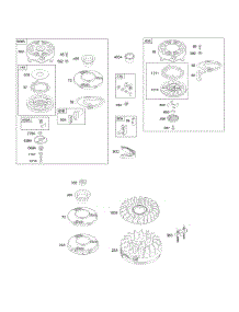 Flywheel, Rewind Starter parts for Briggs & Stratton Engine 12F807-3132-B1 from AppliancePartsPros.com