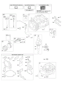 Camshaft, Crankshaft, Cylinder, Engine Sump, Lubrication, Piston Group parts for Briggs & Stratton Engine 12G602-0100-E1 from AppliancePartsPros.com