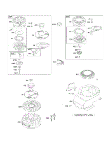 Blower Housing / Shrouds, Flywheel, Rewind Starter parts for Briggs & Stratton Engine 12G702-2616-01 from AppliancePartsPros.com