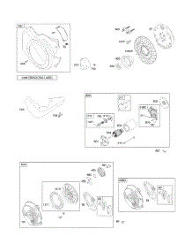 Blower Housing, Electric Starter, Flywheel, Rewind Starter parts for Briggs & Stratton Engine 12H137-0153-B8 from AppliancePartsPros.com