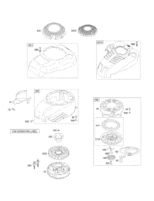 Blower Housind / Shrouds, Flywheel, Rewind Starter parts for Briggs & Stratton Engine 12H612-0006-B1 from AppliancePartsPros.com