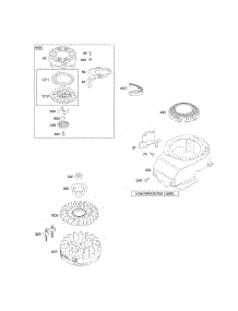 Blower Housing / Shrouds, Flywheel, Rewind Starter parts for Briggs & Stratton Engine 12H702-1718-D1 from AppliancePartsPros.com