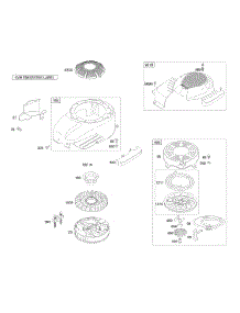 Blower Housing / Shrouds, Flywheel, Rewind Starter parts for Briggs & Stratton Engine 12J602-0100-B1 from AppliancePartsPros.com