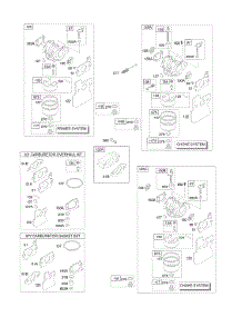Carburetor parts for Briggs & Stratton Engine 12J602-0123-E1 from AppliancePartsPros.com