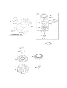 Blower Housing / Shrouds, Flywheel, Rewind Starter parts for Briggs & Stratton Engine 12J702-1759-B1 from AppliancePartsPros.com