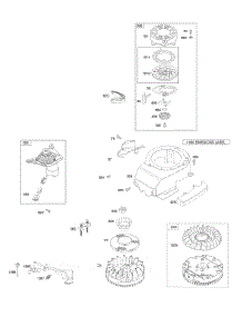 Blower Housing, Flywheel, Rewind Starter parts for Briggs & Stratton Engine 12J902-0126-01 from AppliancePartsPros.com