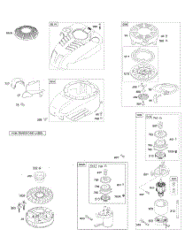 Blower Housing / Shrouds, Electric Starter, Flywheel, Rewind Starter parts for Briggs & Stratton Engine 12K682-0112-E1 from AppliancePartsPros.com