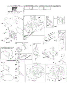 Cams, Crankshaft, Cylinder, Engine Sump, Kit / Gaskets, Lubrication, Piston Group, Valves parts for Briggs & Stratton Engine 12L882-0874-81 from AppliancePartsPros.com