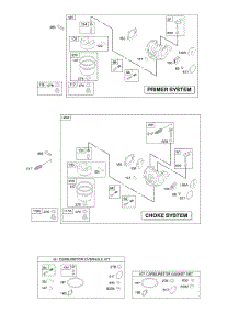 Carburetor parts for Briggs & Stratton Engine 12L882-0874-81 from AppliancePartsPros.com