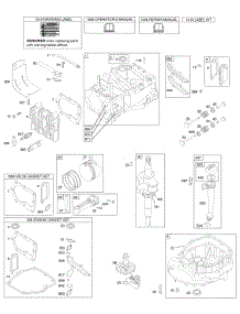 Camshaft, Crankshaft, Cylinder, Engine Sump, Lubrication, Piston Group, Valves parts for Briggs & Stratton Engine 12L902-0663-E1 from AppliancePartsPros.com