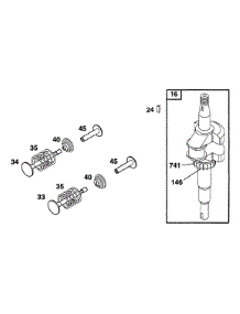 Crankshaft parts for Briggs & Stratton Engine 12M802-5518-01 from AppliancePartsPros.com