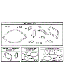 Gasket Sets parts for Briggs & Stratton Engine 12M802-5518-A1 from AppliancePartsPros.com