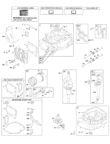 Camshaft, Crankshaft, Cylinder, Engine Sump, Lubrication, Piston Group, Valves parts for Briggs & Stratton Engine 12M902-0451-E1 from AppliancePartsPros.com