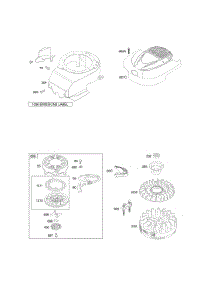 Blower Housing / Shrouds, Flywheel, Rewind Starter parts for Briggs & Stratton Engine 12P802-0110-01 from AppliancePartsPros.com