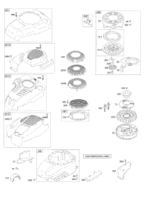 Blower Housing / Shrouds, Flywheel, Rewind Starter parts for Briggs & Stratton Engine 12Q572-0143-B1 from AppliancePartsPros.com