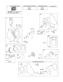 Camshaft, Crankcase Cover, Crankshaft, Cylinder, Lubrication, Piston Group parts for Briggs & Stratton Engine 12R212-0366-E1 from AppliancePartsPros.com