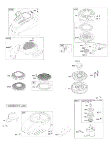 Blower Housing / Shrouds, Electric Starter, Flywheel, Rewind Starter parts for Briggs & Stratton Engine 12R502-0135-B1 from AppliancePartsPros.com