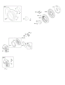 Blower Housing, Flywheel, Rewind Starter parts for Briggs & Stratton Engine 12S132-2159-F8 from AppliancePartsPros.com