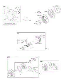 Blower Housing, Electric Starter, Flywheel, Rewind Starter parts for Briggs & Stratton Engine 12S252-0111-F8 from AppliancePartsPros.com