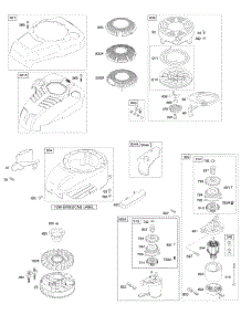 Blower Housing / Shrouds, Electric Starter, Flywheel, Rewind Starter parts for Briggs & Stratton Engine 12S505-1030-B1 from AppliancePartsPros.com