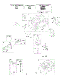 Camshaft, Crankshaft, Cylinder, Engine Sump, Lubrication, Piston Group parts for Briggs & Stratton Engine 12S605-0607-F1 from AppliancePartsPros.com