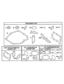 Gasket Sets parts for Briggs & Stratton Engine 12S702-0615-99 from AppliancePartsPros.com