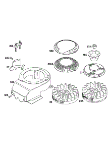 Blower Hsg, Flywheels parts for Briggs & Stratton Engine 12S702-0620-99 from AppliancePartsPros.com