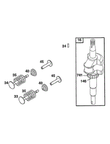 Crankshaft parts for Briggs & Stratton Engine 12S702-0687-99 from AppliancePartsPros.com