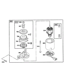 Electric Starter parts for Briggs & Stratton Engine 12S702-0687-99 from AppliancePartsPros.com