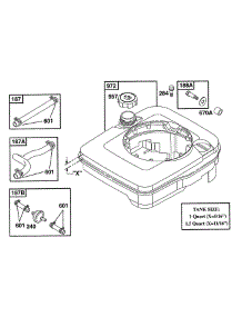 Fuel Tank Grp parts for Briggs & Stratton Engine 12S702-0687-99 from AppliancePartsPros.com