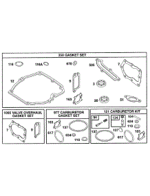 Gasket Sets parts for Briggs & Stratton Engine 12S802-0893-01 from AppliancePartsPros.com