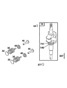 Crankshaft parts for Briggs & Stratton Engine 12S882-0906-01 from AppliancePartsPros.com