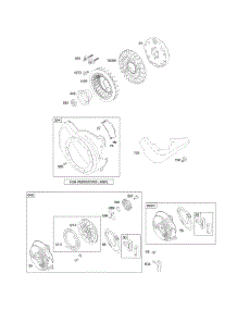 Blower Housing / Shrouds, Flywheel, Rewind Starter parts for Briggs & Stratton Engine 12T252-0549-F8 from AppliancePartsPros.com