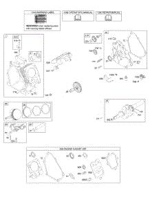 Camshaft, Crankcase Cover, Crankshaft, Cylinder, Lubrication, Piston Group parts for Briggs & Stratton Engine 12T312-0110-G1 from AppliancePartsPros.com