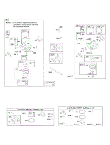 Carburetor parts for Briggs & Stratton Engine 12T312-0110-G1 from AppliancePartsPros.com