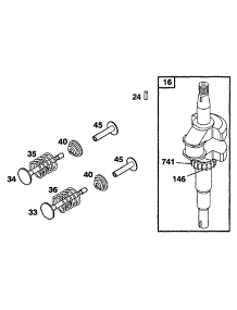 Crankshaft parts for Briggs & Stratton Engine 12T702-0615-99 from AppliancePartsPros.com