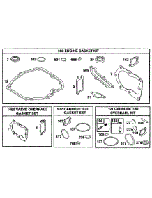 Kits / Gasket Sets parts for Briggs & Stratton Engine 12T707-0670-99 from AppliancePartsPros.com