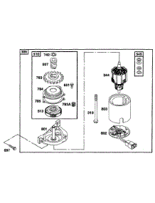 Electric Starter parts for Briggs & Stratton Engine 12T707-0671-01 from AppliancePartsPros.com