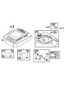 Fuel Tank Assy parts for Briggs & Stratton Engine 12T802-1566-21 from AppliancePartsPros.com