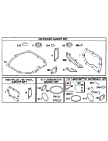 Kits / Gasket Sets parts for Briggs & Stratton Engine 12T802-1566-21 from AppliancePartsPros.com
