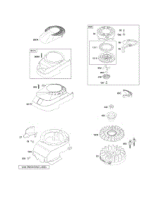 Blower Housing, Flywheel, Rewinds parts for Briggs & Stratton Engine 12U802-1740-B1 from AppliancePartsPros.com