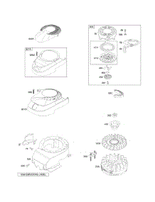 Blower Housing / Shrouds, Flywheel, Rewind Starter parts for Briggs & Stratton Engine 12V802-0180-01 from AppliancePartsPros.com