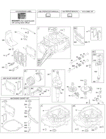 Cams, Crankshaft, Cylinder, Engine Sump, Kit / Gaskets, Lubrication, Piston Group, Valves parts for Briggs & Stratton Engine 12V802-0180-01 from AppliancePartsPros.com