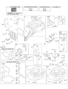 Cams, Crankshaft, Cylinder, Engine Sump, Kit / Gaskets, Lubrication, Piston Group, Valves parts for Briggs & Stratton Engine 12X802-0116-E1 from AppliancePartsPros.com